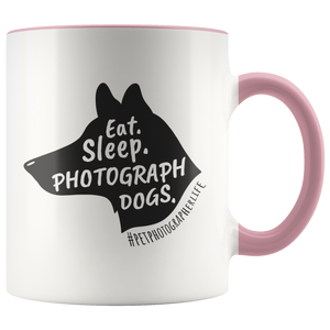 Eat. Sleep. Photograph Dogs. Accent Color Mug