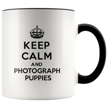 Load image into Gallery viewer, Keep Calm and Photograph Puppies Accent Mug
