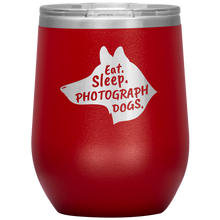 Load image into Gallery viewer, Eat. Sleep. Photograph Dogs.  Wine Tumbler
