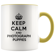 Load image into Gallery viewer, Keep Calm and Photograph Puppies Accent Mug
