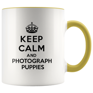 Keep Calm and Photograph Puppies Accent Mug