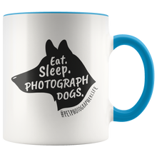 Load image into Gallery viewer, Eat. Sleep. Photograph Dogs. Accent Color Mug
